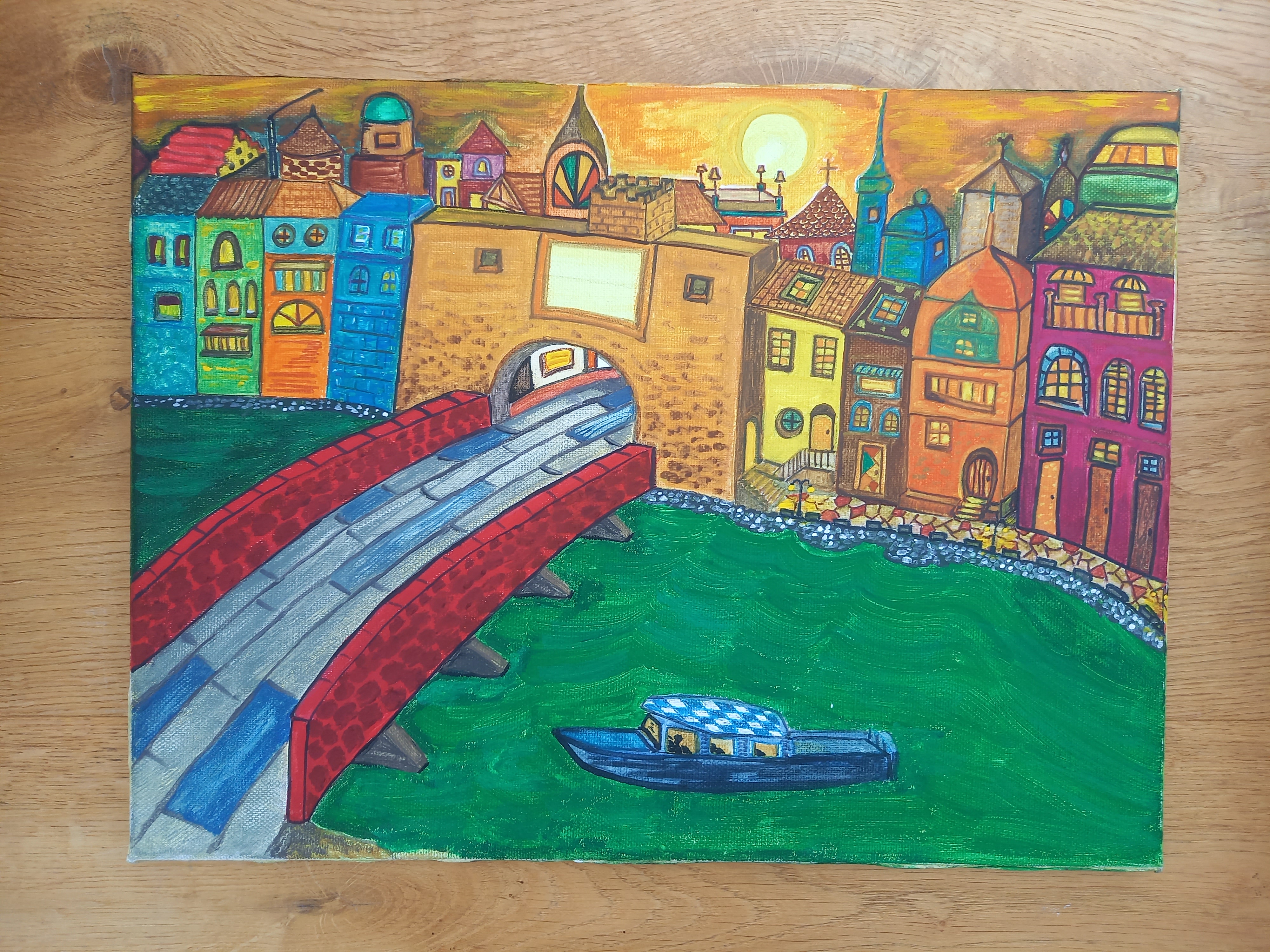 A painting of the bridge going to the Old City (Altstadt)